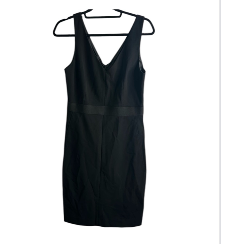 Theory black vneck sleeveless mini dress size 10